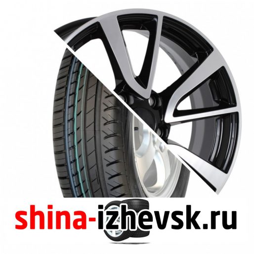 Колесо в сборе Viatti Strada (V-130) 215/55 R17 V 94 + КиК Серия Реплика КС699 (ZV 17 Juke) 7xR17 5×114.3 ET47 DIA66.1 Черный глянцевый с полированными элементами лицевой поверхности в Ижевске